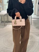 Lady D-Joy – Small Size in Light Pink Lambskin - Image 13