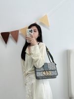 30 Montaigne Oblique Large Flap Bag in Light Color with Embroidered Monogram Print - Image 9