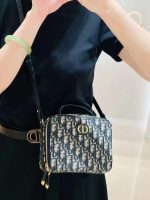 DIOR 30 Montaigne Jacquard Leather Top Handle Crossbody Shoulder Bag - Image 15