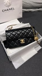 Chanel Classic Flap Mini – Black Lambskin & Gold-Tone Metal – Pearl Crush - Image 4