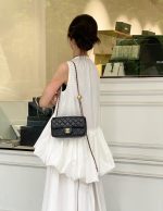 Chanel Classic Flap Mini – Black Lambskin & Gold-Tone Metal – Pearl Crush - Image 8