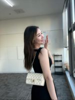 Chanel Classic Flap Mini – White Lambskin & Gold-Tone Metal Chain - Image 13