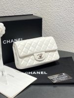 Chanel Classic Flap Mini – White Lambskin & Silver-Tone Metal Chain - Image 3