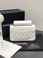 Chanel Classic Flap Mini – White Lambskin & Silver-Tone Metal Chain - Image 2