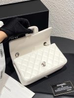 Chanel Classic Flap Mini – White Lambskin & Silver-Tone Metal Chain - Image 5