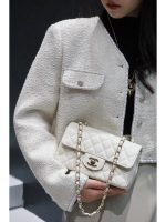 Chanel Classic Flap Mini – White Lambskin & Silver-Tone Metal Chain - Image 7