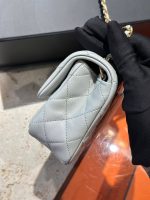Chanel Classic Flap Mini – Light Grey Lambskin & Gold-Tone Metal – Pearl Crush - Image 7