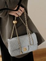 Chanel Classic Flap Mini – Light Grey Lambskin & Gold-Tone Metal – Pearl Crush - Image 11