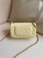 Chanel Classic Flap Mini – Yellow Lambskin & Gold-Tone Metal – Pearl Crush - Image 9