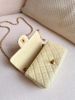 Chanel Classic Flap Mini – Yellow Lambskin & Gold-Tone Metal – Pearl Crush - Image 8