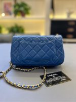 Chanel Classic Flap Mini – Dark Blue Lambskin & Gold-Tone Metal – Pearl Crush - Image 5