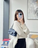 Chanel Classic Flap Mini – Dark Blue Lambskin & Gold-Tone Metal – Pearl Crush - Image 9