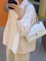 Chanel Classic Flap Small (23cm) – White Lambskin with Silver-Tone Metal - Image 6