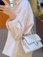 Chanel Classic Flap Small (23cm) – White Lambskin with Silver-Tone Metal - Image 5