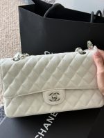 Chanel Classic Flap Small (23cm) – White Caviar Leather with Silver-Tone Metal - Image 3