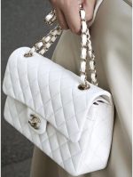 Chanel Classic Flap Small (23cm) – White Caviar Leather with Gold-Tone Metal - Image 5