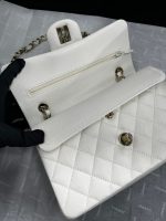 Chanel Classic Flap Small (23cm) – White Caviar Leather with Gold-Tone Metal - Image 10