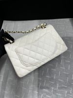 Chanel Classic Flap Small (23cm) – White Caviar Leather with Gold-Tone Metal - Image 7