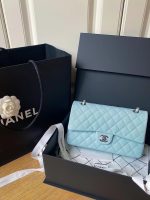 Chanel Classic Flap Small (23cm) – Teal Caviar Leather with Gold-Tone Metal - Image 5