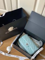 Chanel Classic Flap Small (23cm) – Teal Caviar Leather with Gold-Tone Metal - Image 3