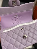 Chanel Classic Flap Small (23cm) – Purple Caviar Leather with Gold-Tone Metal - Image 6