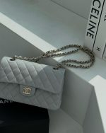 Chanel Classic Flap Small – Grey Caviar Leather & Gold-Tone Metal - Image 4