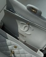 Chanel Classic Flap Small – Grey Caviar Leather & Gold-Tone Metal - Image 8