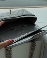 Chanel Classic Flap Small – Grey Caviar Leather & Gold-Tone Metal - Image 9