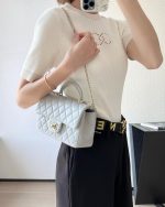 Chanel Classic Flap Small – Grey Caviar Leather & Gold-Tone Metal - Image 11