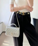 Chanel Classic Flap Small – Grey Caviar Leather & Gold-Tone Metal - Image 13