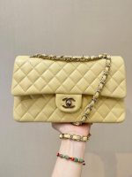 Chanel Classic Flap Small (23cm) – Yellow Caviar Leather with Gold-Tone Metal - Image 4