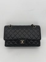 Chanel Classic Flap Medium (25cm) – Black Caviar Leather with Silver-Tone Metal - Image 4
