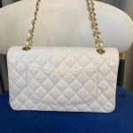 Chanel Classic Flap Medium (25cm) – White Caviar Leather with Gold-Tone Metal - Image 6