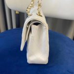Chanel Classic Flap Medium (25cm) – White Caviar Leather with Gold-Tone Metal - Image 5