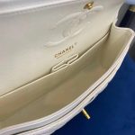 Chanel Classic Flap Medium (25cm) – White Caviar Leather with Gold-Tone Metal - Image 9