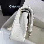 Chanel Classic Flap Medium (25cm) – White Caviar Leather with Silver-Tone Metal - Image 5