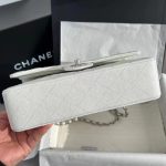 Chanel Classic Flap Medium (25cm) – White Caviar Leather with Silver-Tone Metal - Image 6