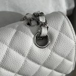 Chanel Classic Flap Medium (25cm) – White Caviar Leather with Silver-Tone Metal - Image 8
