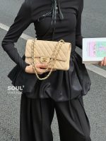 Chanel Classic Flap Medium (25cm) – Beige Caviar Leather with Gold-Tone Metal - Image 8