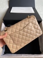 Chanel Classic Flap Medium (25cm) – Beige Caviar Leather with Gold-Tone Metal - Image 5