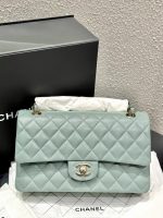 Chanel Classic Flap Medium (25cm) – Muted Grey-Purple Caviar Leather with Gold-Tone Metal - Image 11