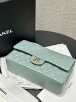 Chanel Classic Flap Medium (25cm) – Muted Grey-Purple Caviar Leather with Gold-Tone Metal - Image 9