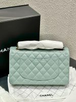 Chanel Classic Flap Medium (25cm) – Muted Grey-Purple Caviar Leather with Gold-Tone Metal - Image 7