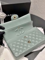 Chanel Classic Flap Medium (25cm) – Muted Grey-Purple Caviar Leather with Gold-Tone Metal - Image 6