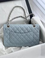 Chanel Classic Flap Medium (25cm) – Blue Caviar Leather with Gold-Tone Metal - Image 5