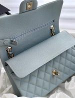 Chanel Classic Flap Medium (25cm) – Blue Caviar Leather with Gold-Tone Metal - Image 6