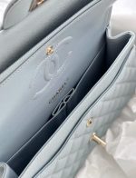 Chanel Classic Flap Medium (25cm) – Blue Caviar Leather with Gold-Tone Metal - Image 8