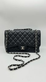 Chanel Classic Flap Jumbo – Black Caviar Leather & Silver-Tone Metal - Image 2