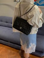 Chanel Classic Flap Jumbo – Black Caviar Leather & Silver-Tone Metal - Image 10