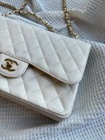 Chanel Classic Flap Jumbo – White Caviar Leather & Gold-Tone Metal - Image 5